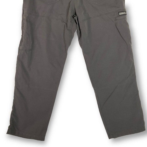 Prana Breathe Pants Sz L Hiking Adjustable Waist Cotton Gray Mens Outdoor - Picture 9 of 11